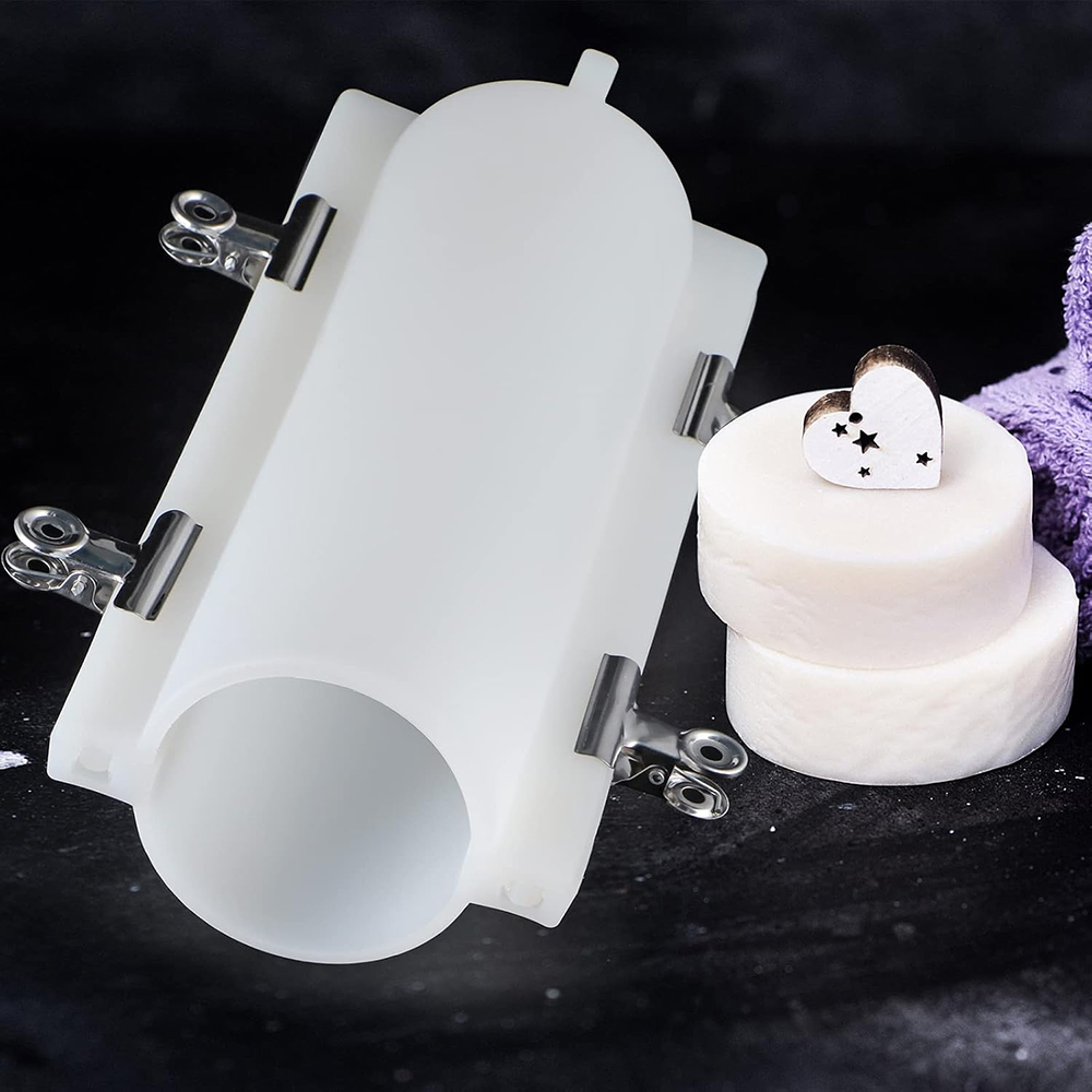 Soap Making Youtube - แม่พิมพ์สบู่ทรงกระบอกขนาดใหญ่พร้อมคลิปหนีบ, แม่พิมพ์ซิลิโคนทรงกระบอก 1000 มล., อุปกรณ์ทำสบู่แบบฝัง, สำหรับทำสบู่