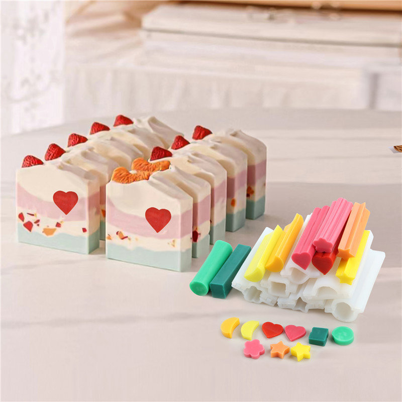 Soap Making Youtube - Love Heart แม่พิมพ์สบู่ซิลิโคน, กลมขนาดใหญ่, สแควร์, แม่พิมพ์หลอดยาว,
