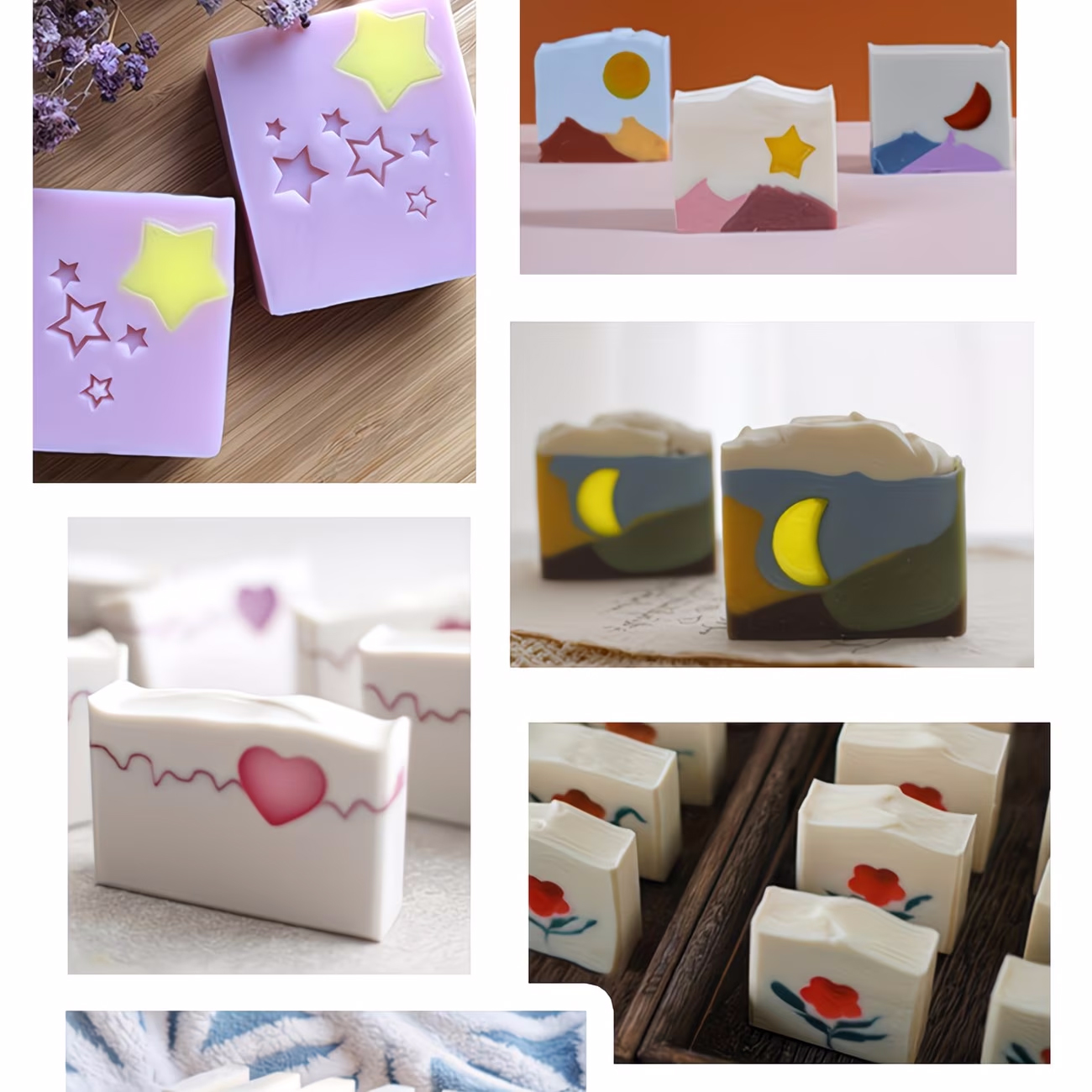 Soap Making Youtube - แม่พิมพ์ซิลิโคนรูปดาว หัวใจ ดอกไม้ ผลไม้ สำหรับทำเทียน งานเรซิ่น